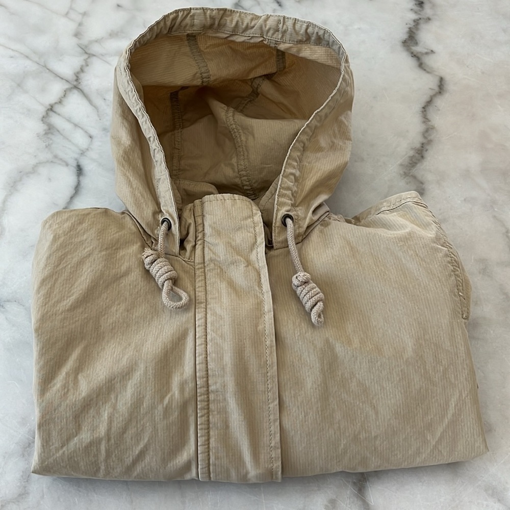 Levi's Women's Cotton Hooded Utility Jacket Lightweight Sz S Khaki Beige - Picture 16 of 16
